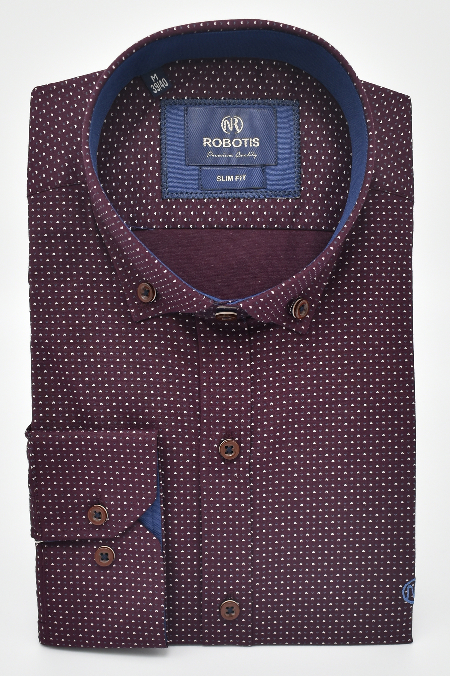 ΠΟΥΚΑΜΙΣΟ ΒΑΜΒΑΚΕΡΟ SLIM FIT ΜΠΟΡΝΤΩ