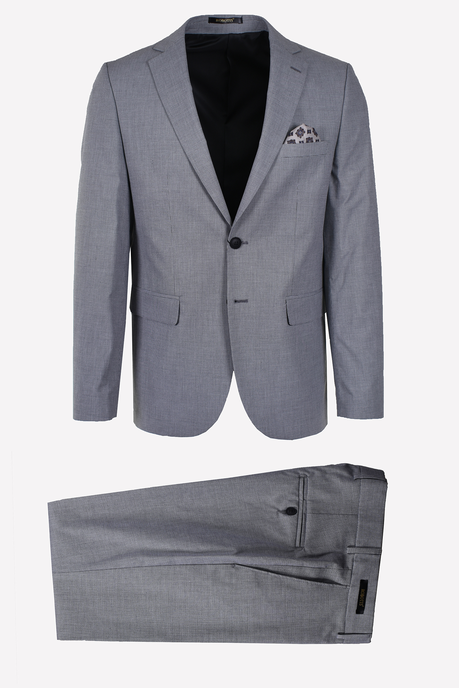 ΚΟΣΤΟΥΜΙ ΒΑΜΒΑΚΕΡΟ ΓΚΡΙ ΑΝΟΙΚΤΟ SLIM FIT