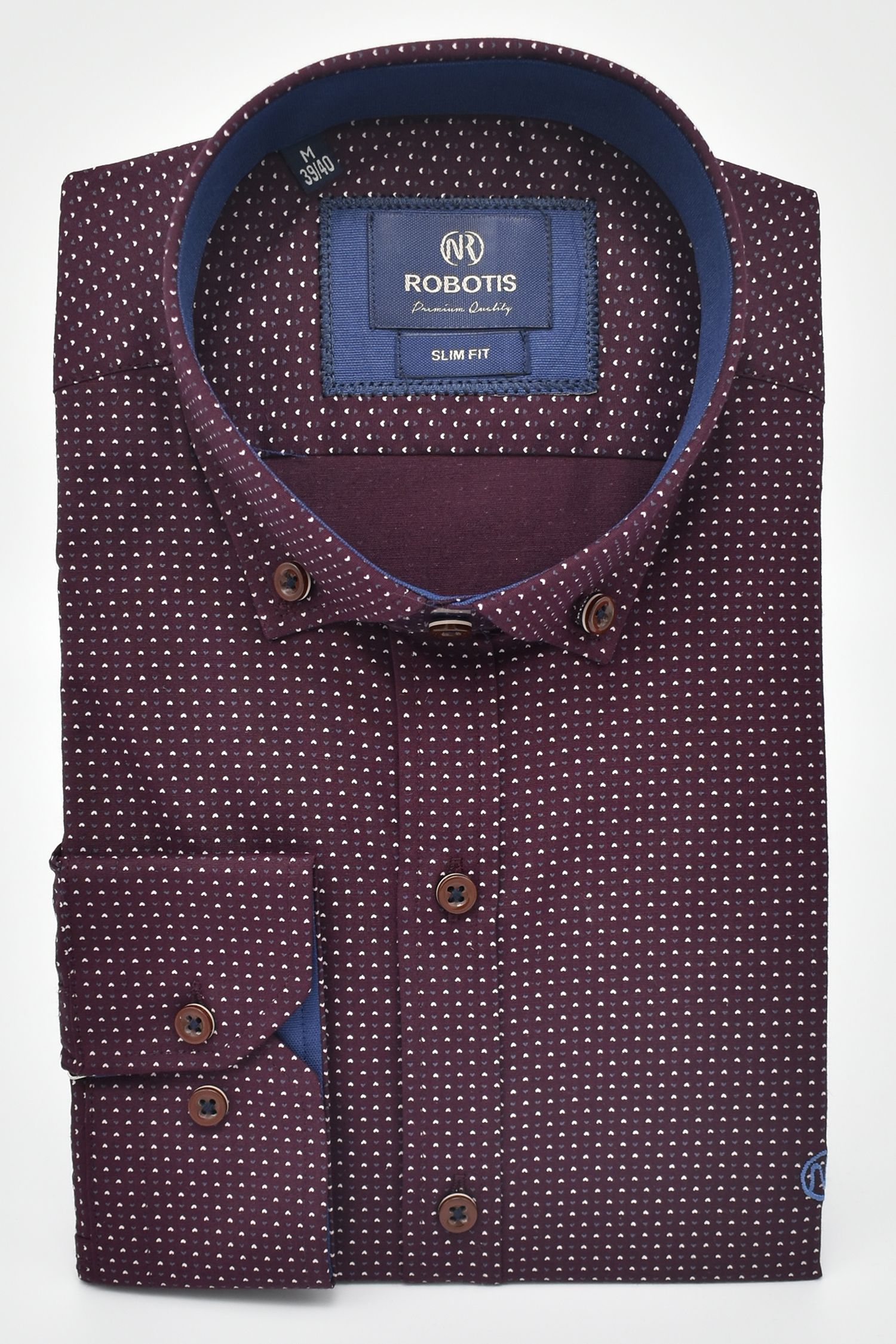 ΠΟΥΚΑΜΙΣΟ ΒΑΜΒΑΚΕΡΟ SLIM FIT ΜΠΟΡΝΤΩ